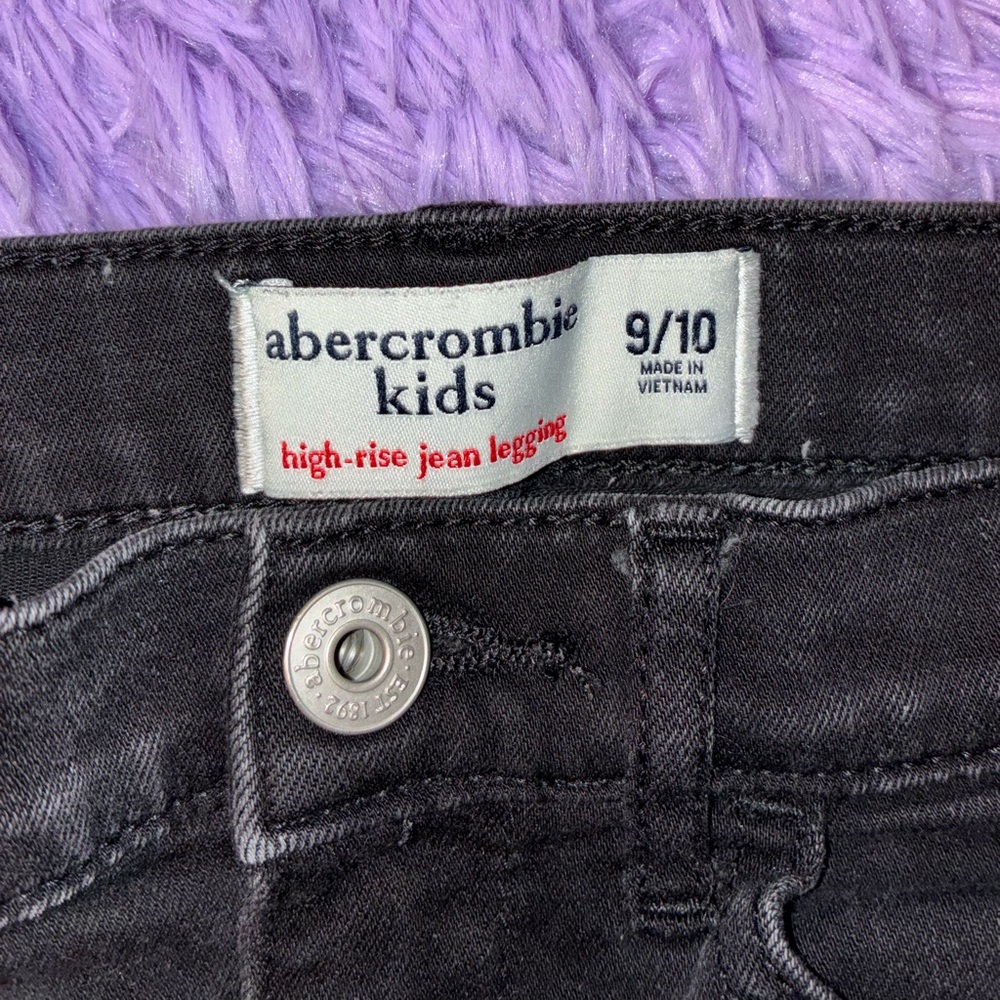 Abercrombie Kids High-Rise Jean Legging Black Denim Jeans Size 9/10